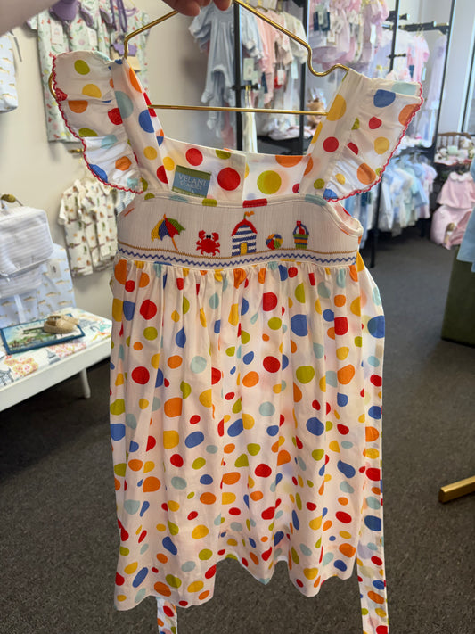 Velani Classics Smocked Polka Dot Dress 5