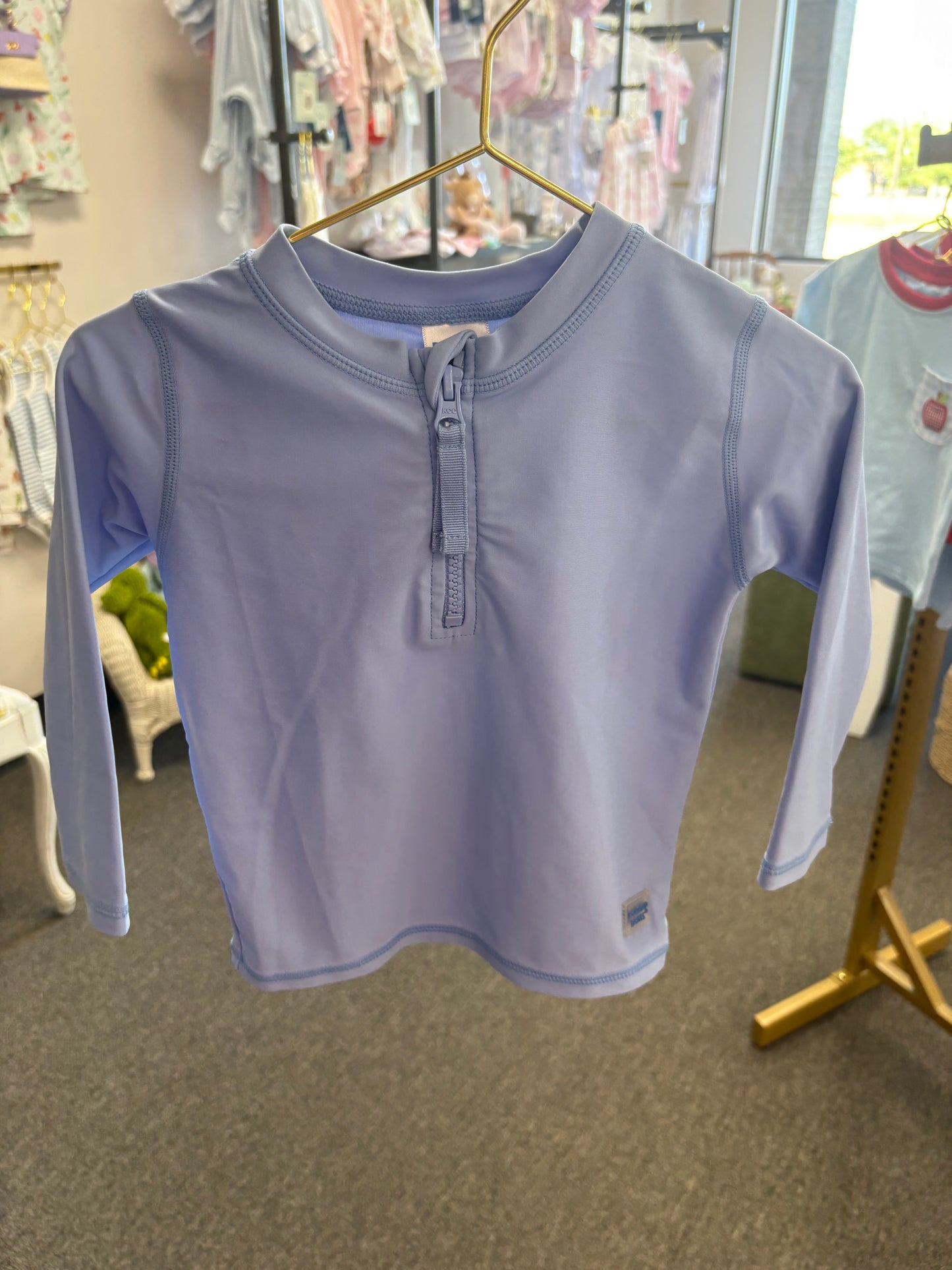 Rugged Butts Zip Rash Guard Blue 18-24M