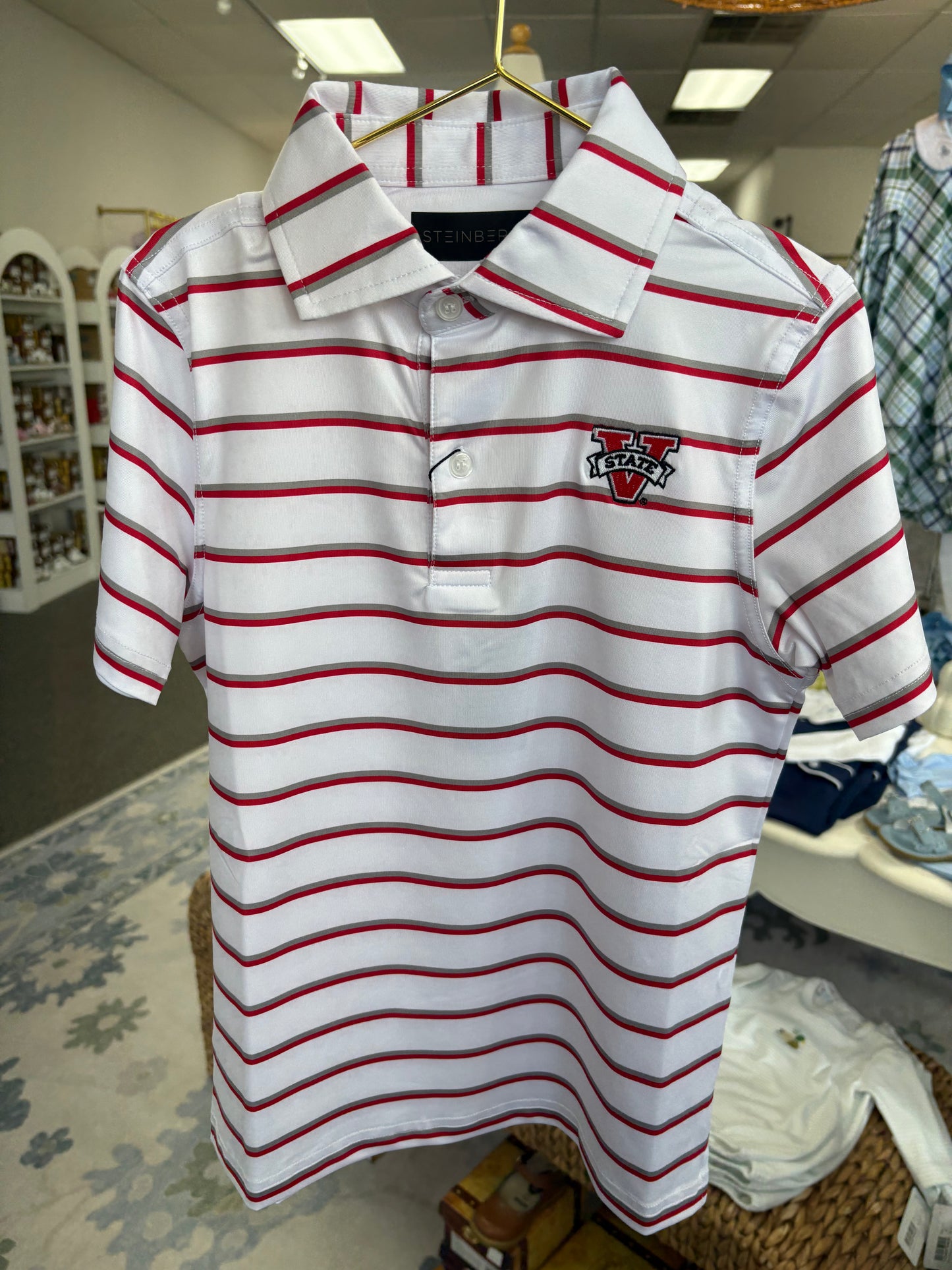 VState White, Silver & Red Performance Polo