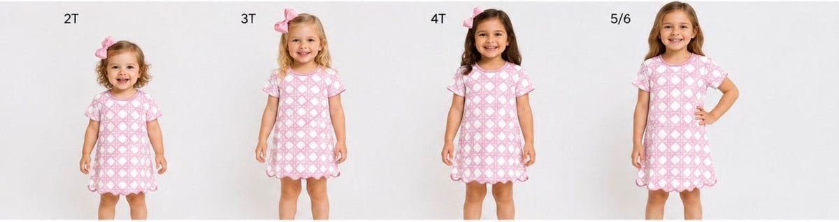 Pink Trellis Scalloped Day/Night Gown