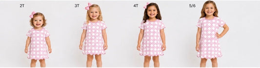Pink Trellis Scalloped Day/Night Gown