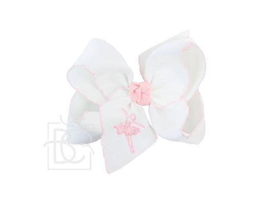 Crochet Edge Embroidered Bow - Ballerina