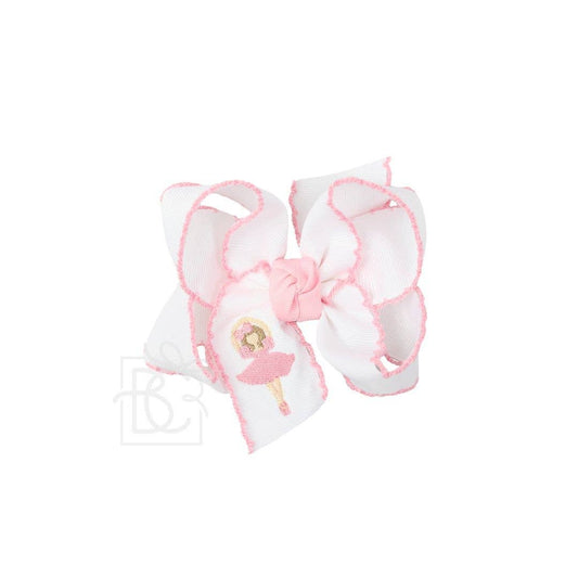 Crochet Edge Embroidered Bow - Nutcracker Ballerina