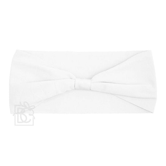 Nylon Add A Bow Headband - White