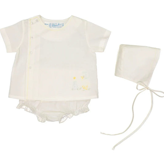 Preemie Duck Diaper Set - White Yellow