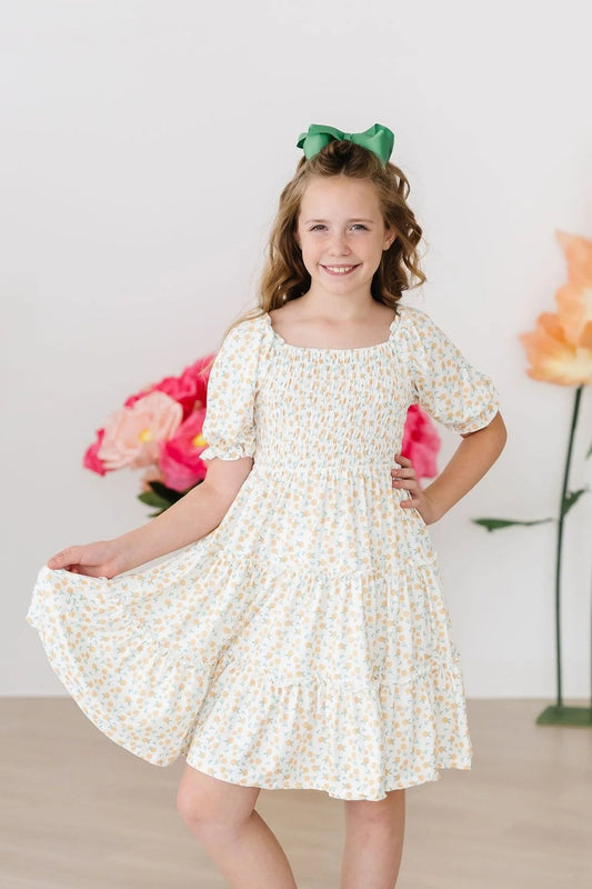 Smocked Ruffle Dress - Marvelous Marigolds