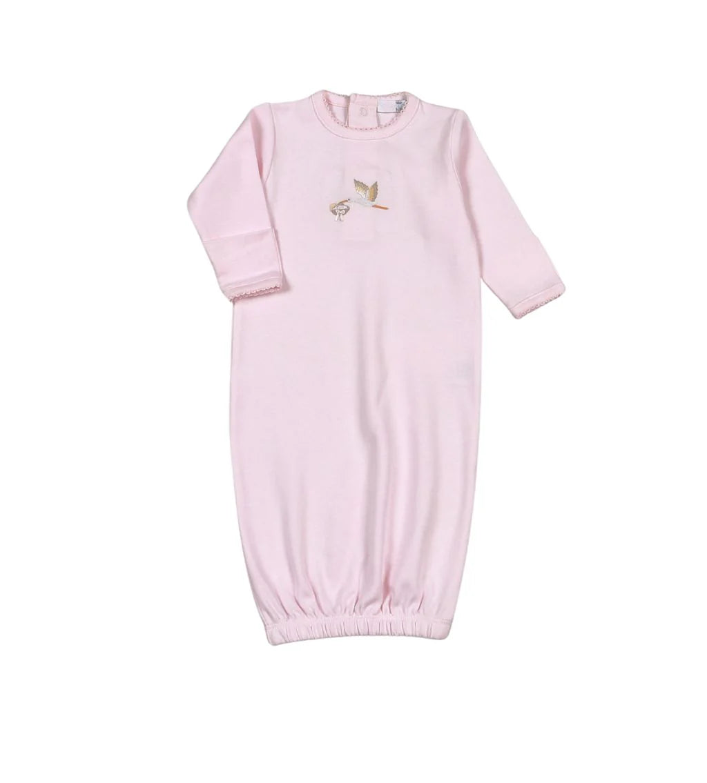 Pink Welcome Home Baby Hand Embroidered Gown