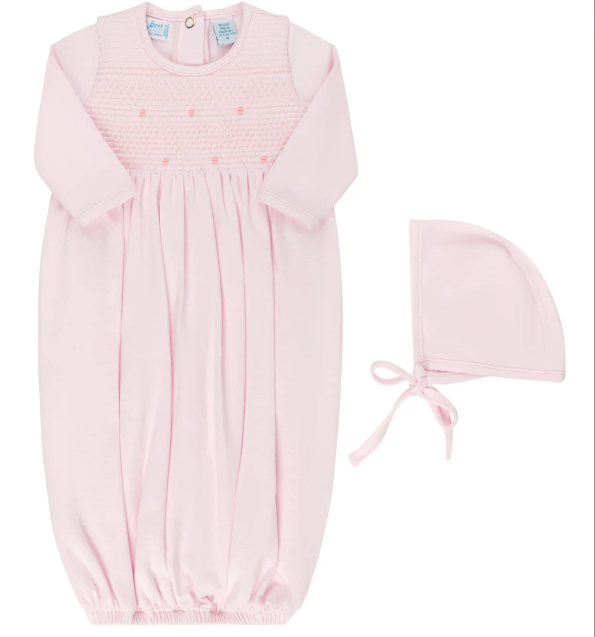 Smocked Bullion Gown w/ Bonnet