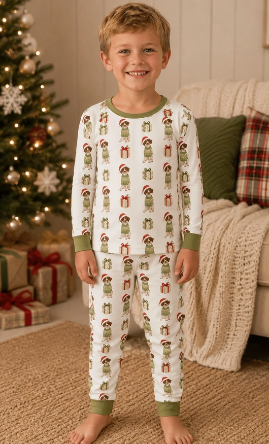 Green Pointer Christmas Jam Set