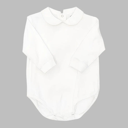 White Knit Boys L/S Onesie