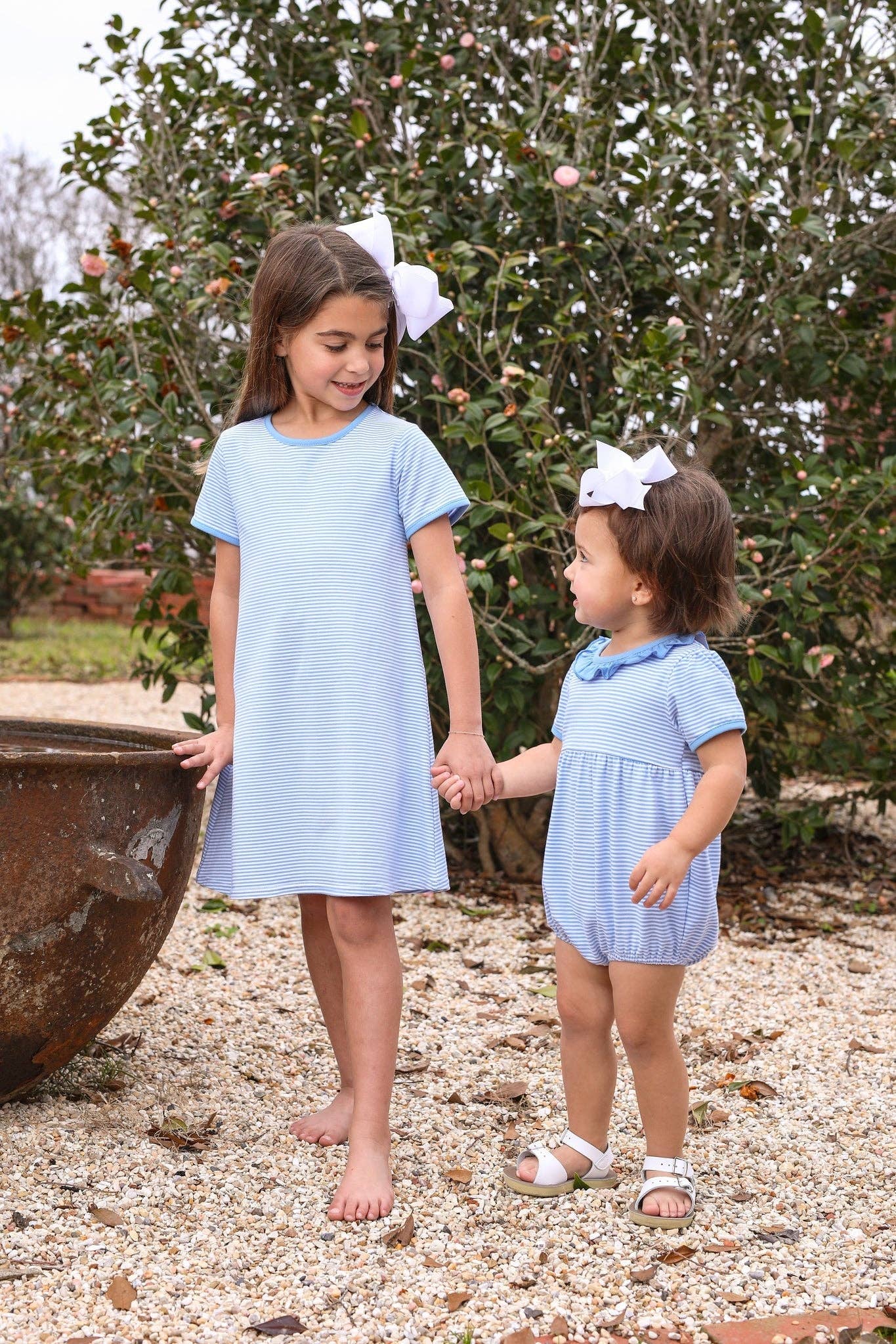 Sarah Dress Cornflower-Blue Stripe