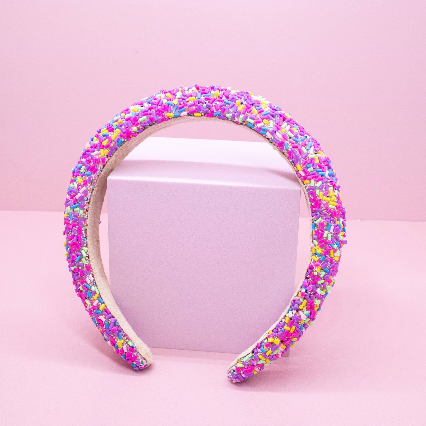 Padded Sprinkles Headband - Confetti Hair Band: Light Blue