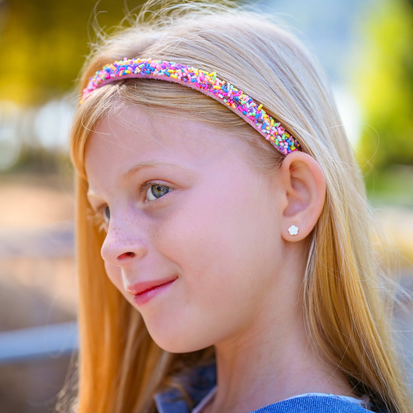 Thin Sprinkle Headband - Non Slip Hair Accessories for Kids: Pink