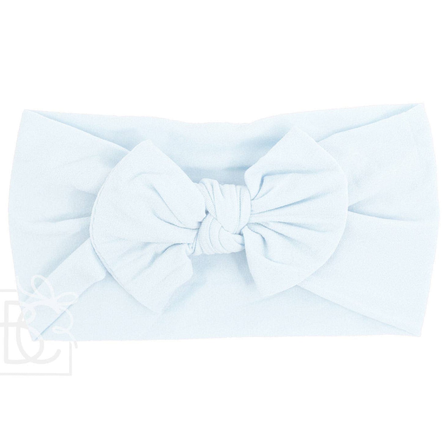 WIDE PANTYHOSE HEADBAND WITH KNOT BOW (SOLIDS): WHITE