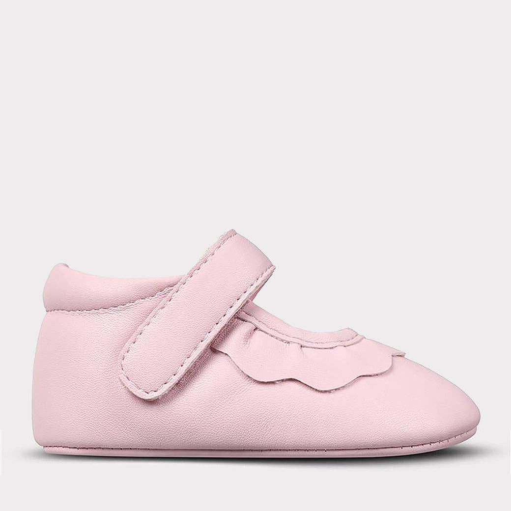 Amina Girls Hook & Loop Crib Shoe: Gold