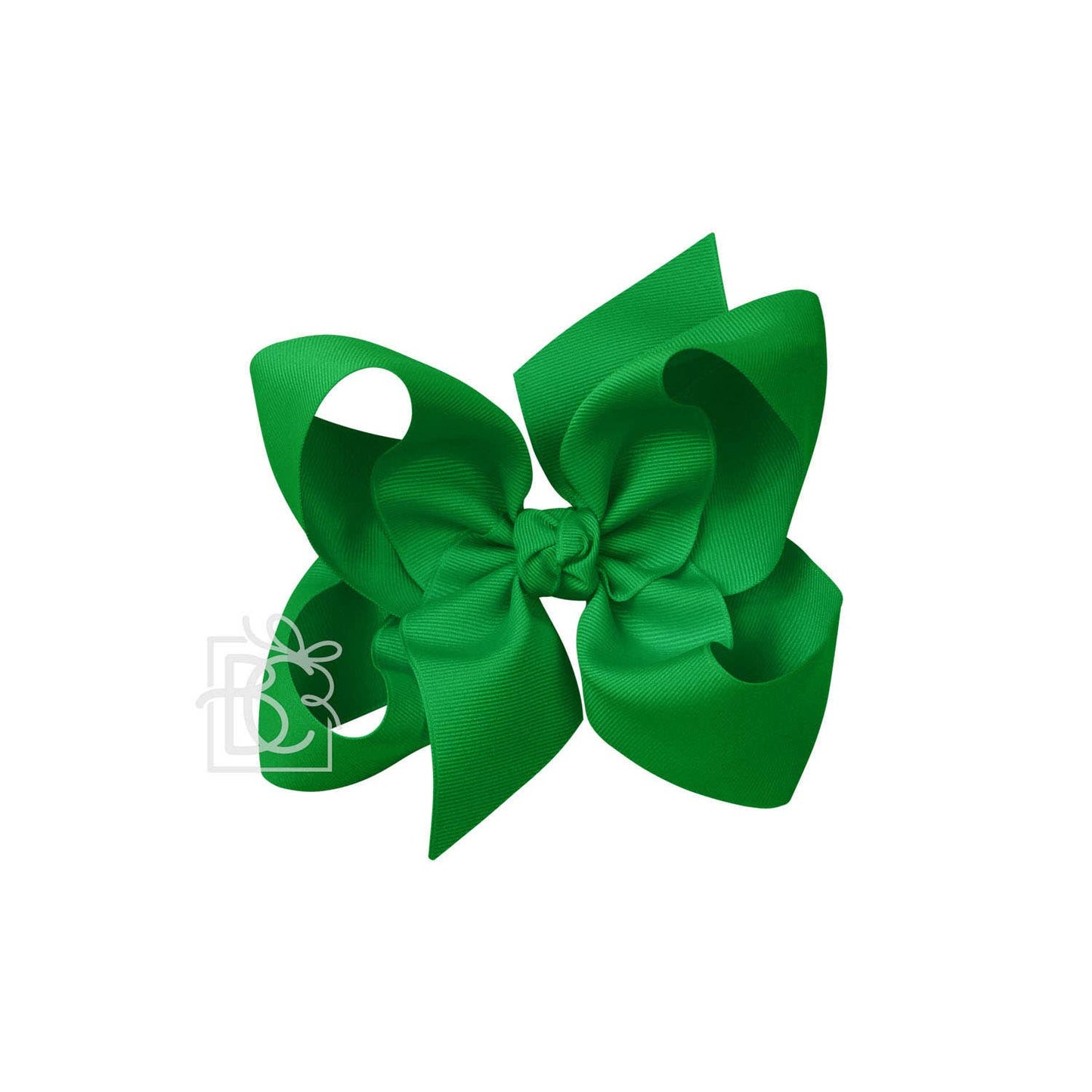 SIGNATURE GROSGRAIN BOW ON CLIP: 6.5" Jumbo - 2.25" Ribbon on Lg. Alligator Clip / EMERALD