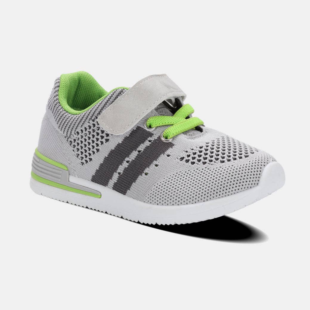 Wynn Boys Hook & Loop Sneaker: Light Grey