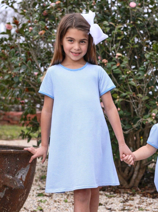 Sarah Dress Cornflower-Blue Stripe