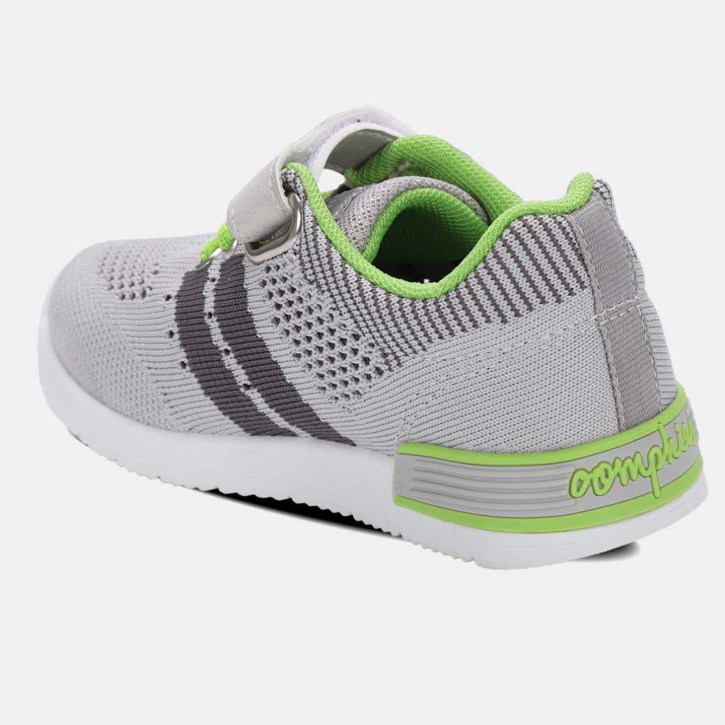 Wynn Boys Hook & Loop Sneaker: Light Grey