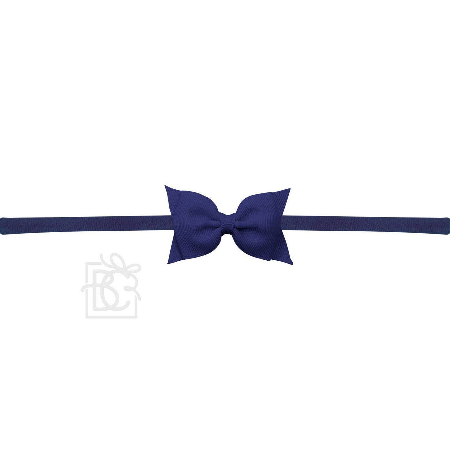 1/4" PANTYHOSE HEADBAND W/ 2.5" FLAT SOPHIA BOW: POWDER PINK