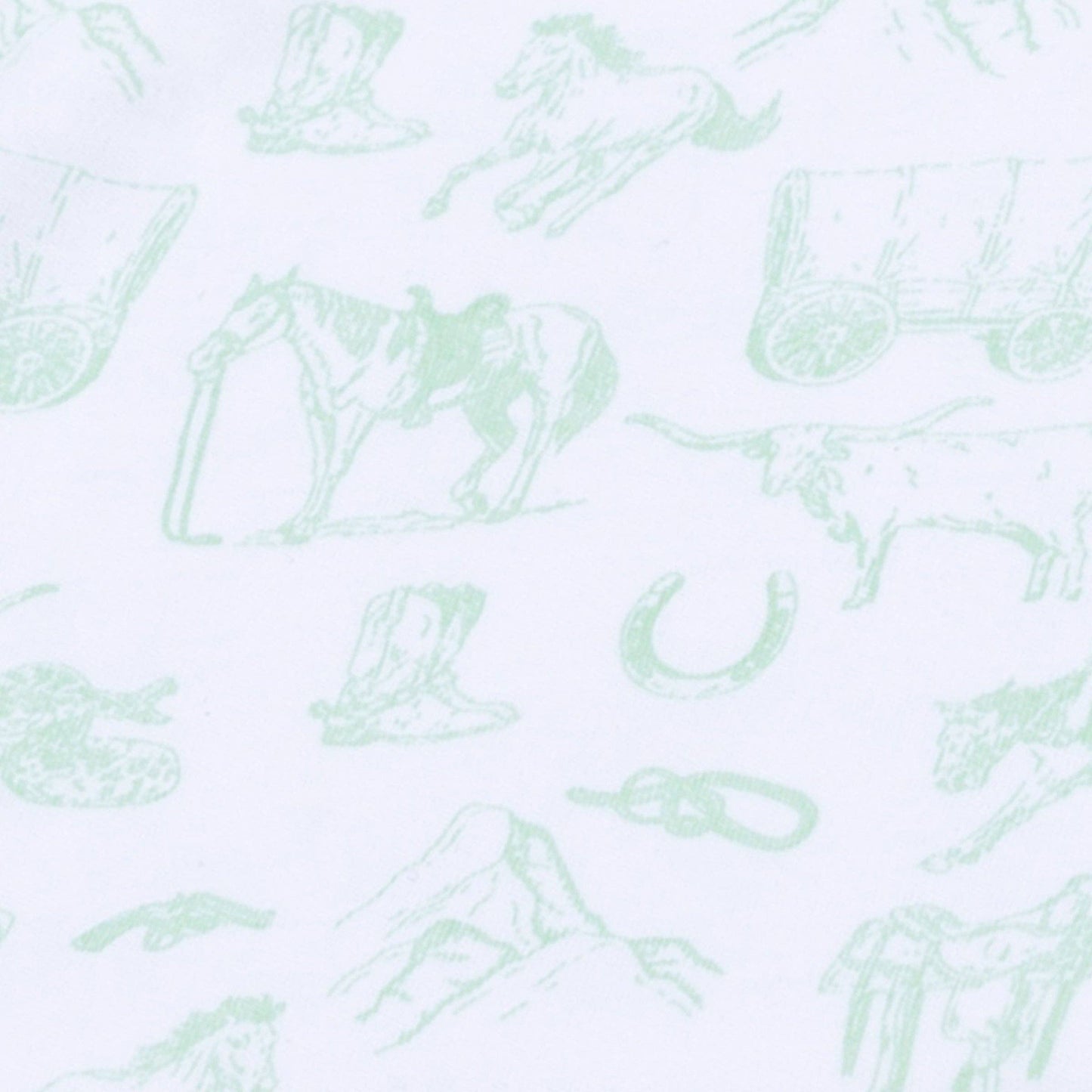 Wild West Toile Diaper Cover Set - Celery