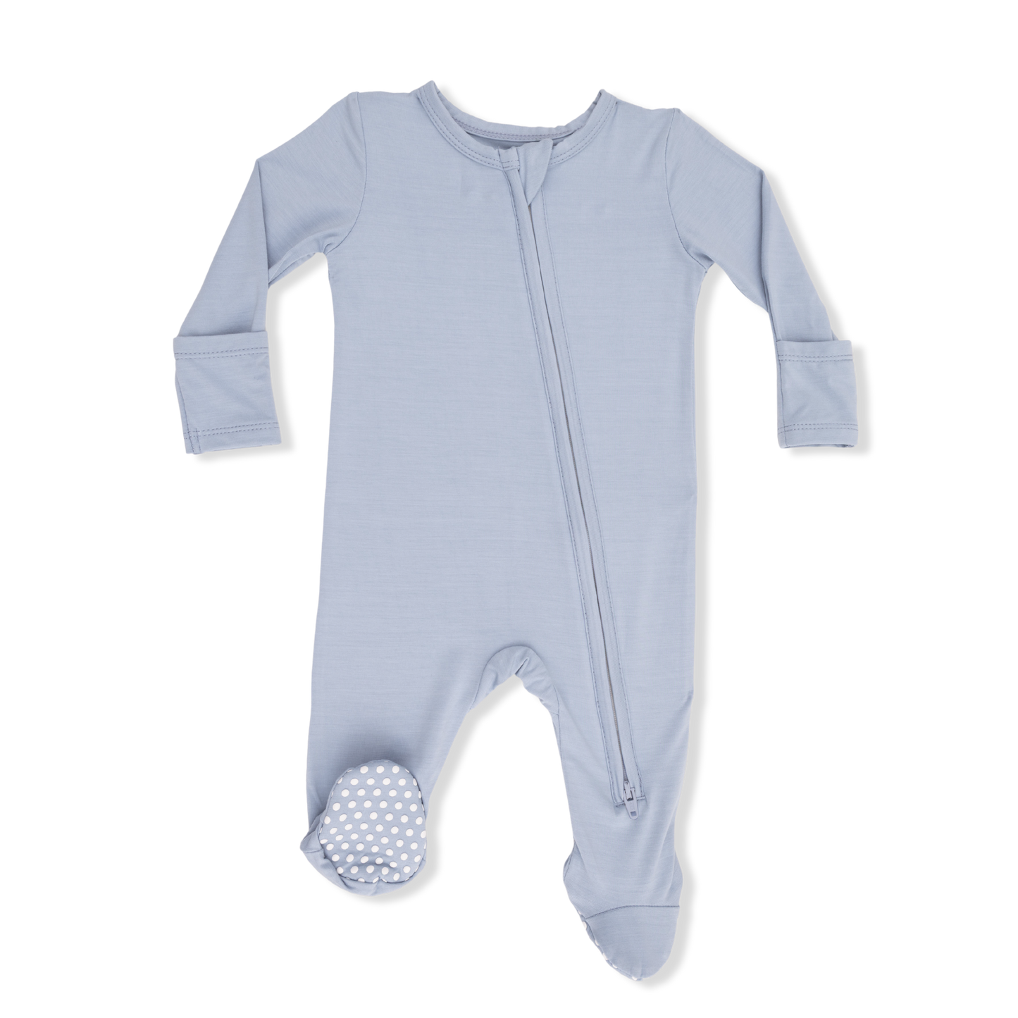 Solid Niagara Mist - 2 Way Zipper Footie