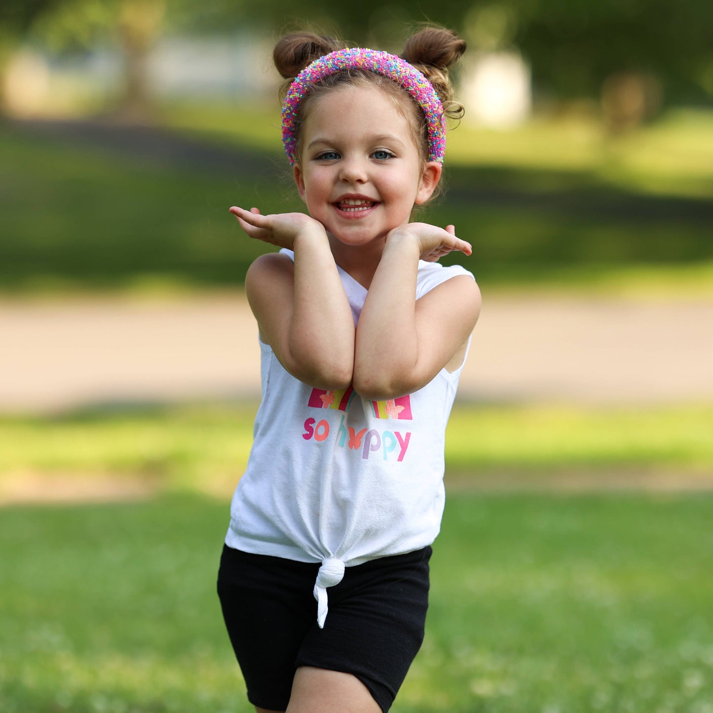 Padded Sprinkles Headband - Confetti Hair Band: Hot Pink