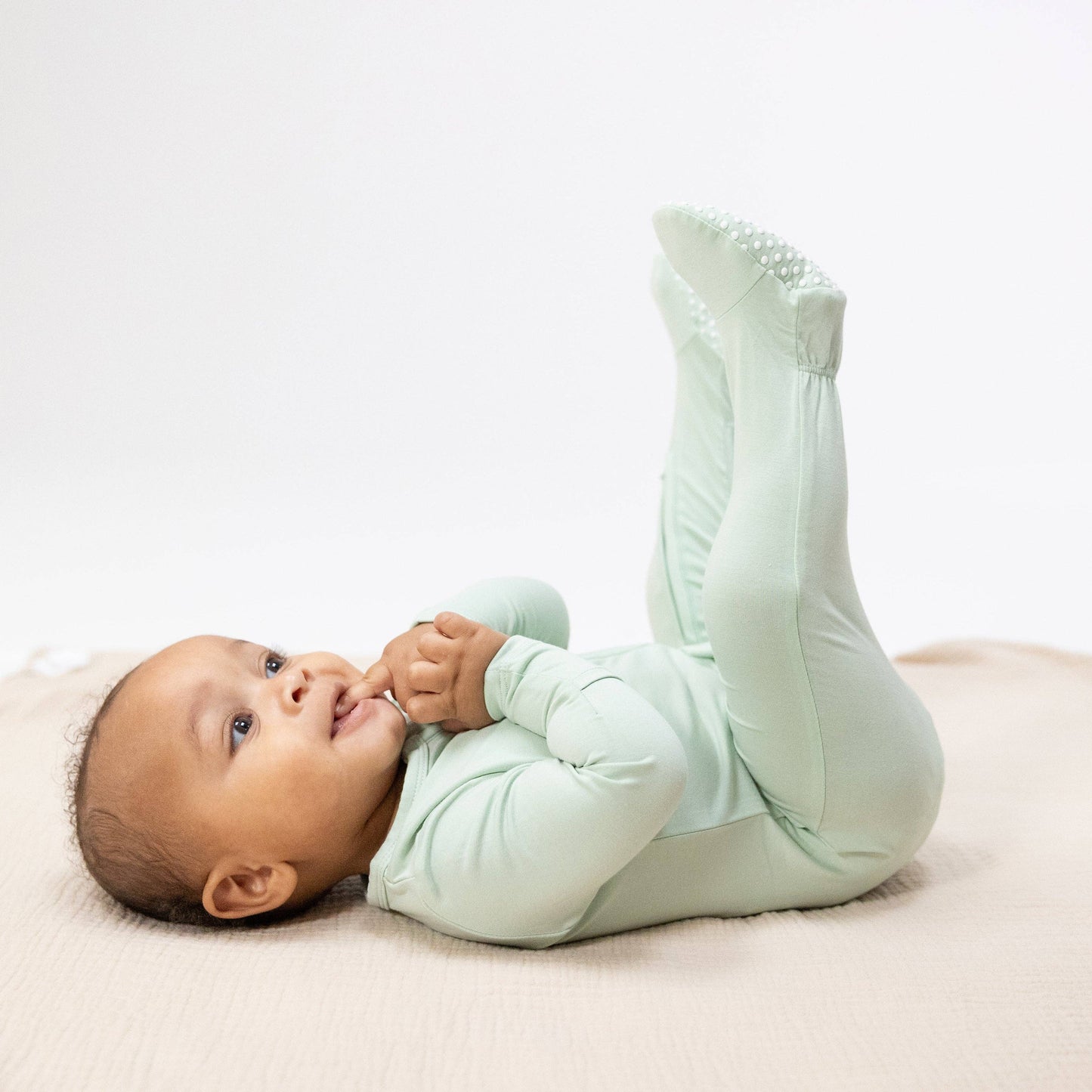 Solid Sage - 2 Way Zipper Footie
