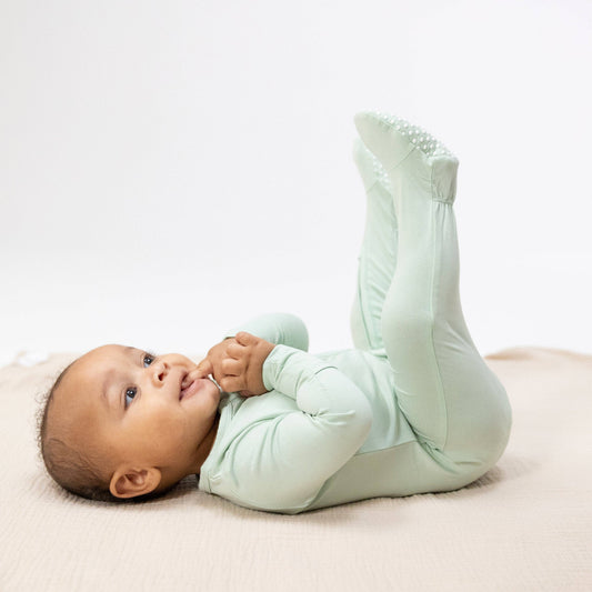 Solid Sage - 2 Way Zipper Footie
