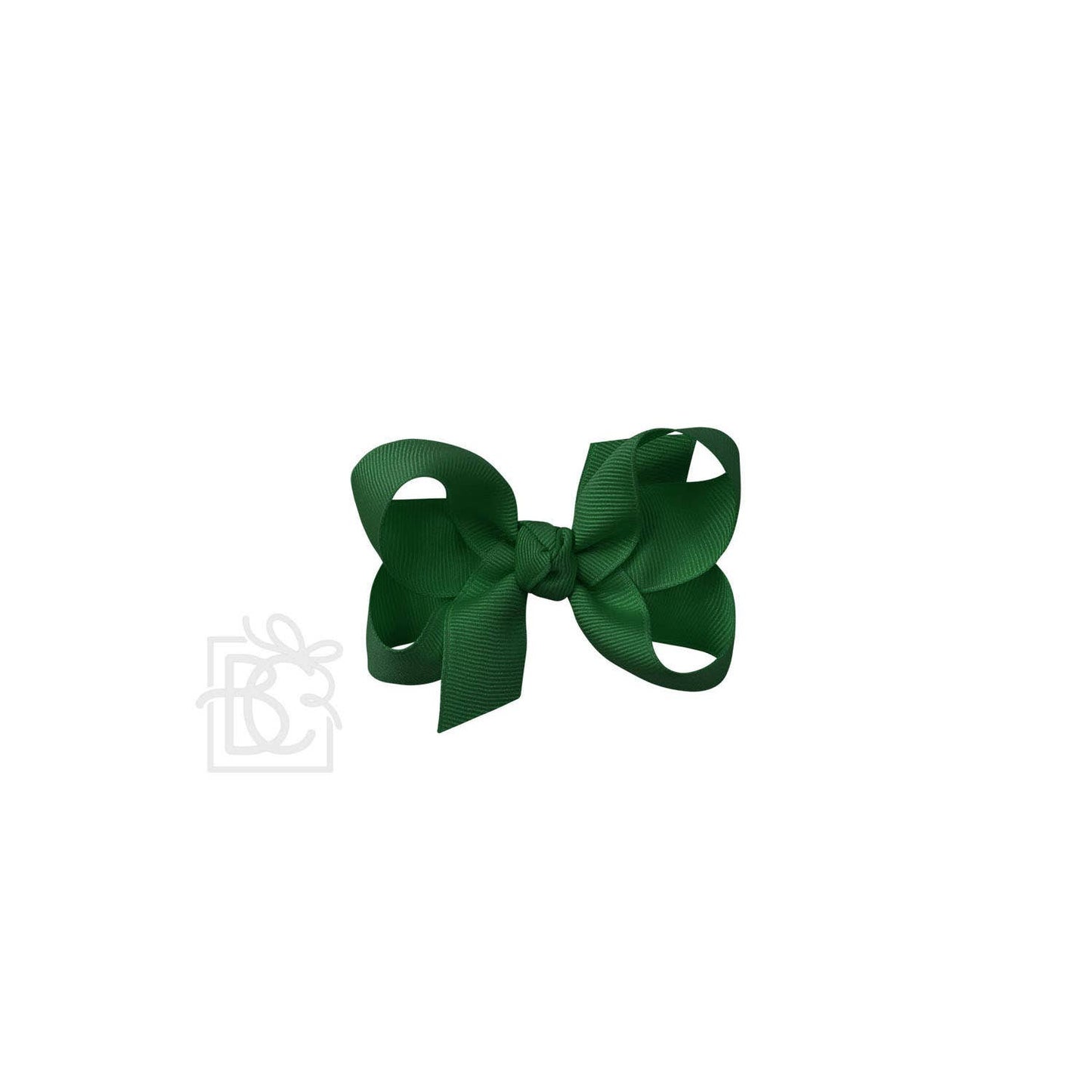 SIGNATURE GROSGRAIN BOW ON CLIP: 3.5" Medium - 7/8" Ribbon on Alligator Clip / FOREST GREEN