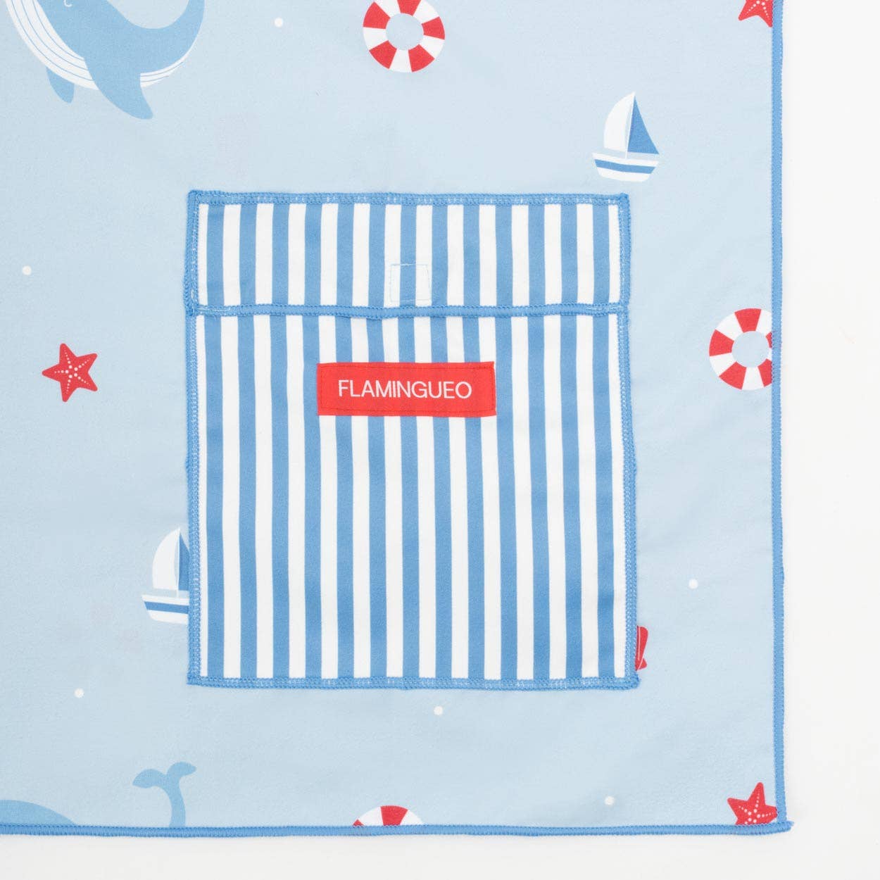 Blue children's hooded microfiber towel