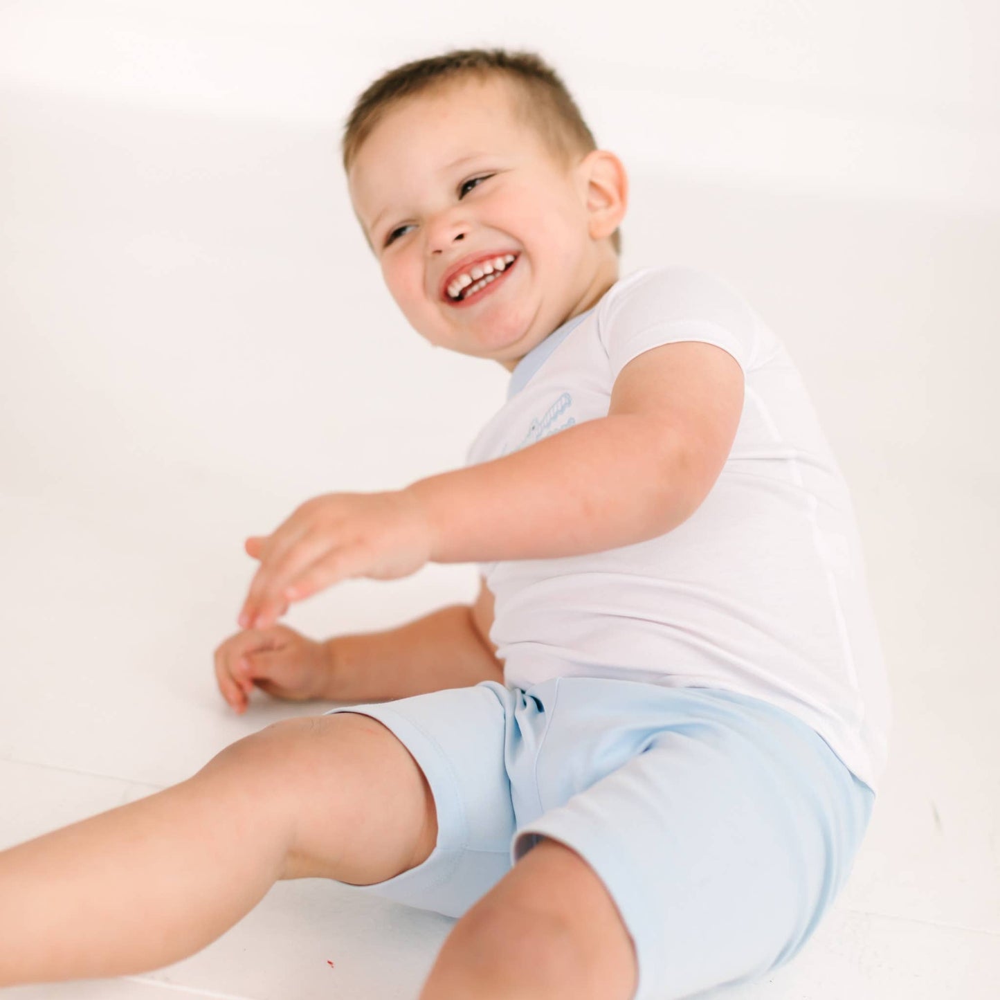 Gator Applique Short Pajamas - Light Blue