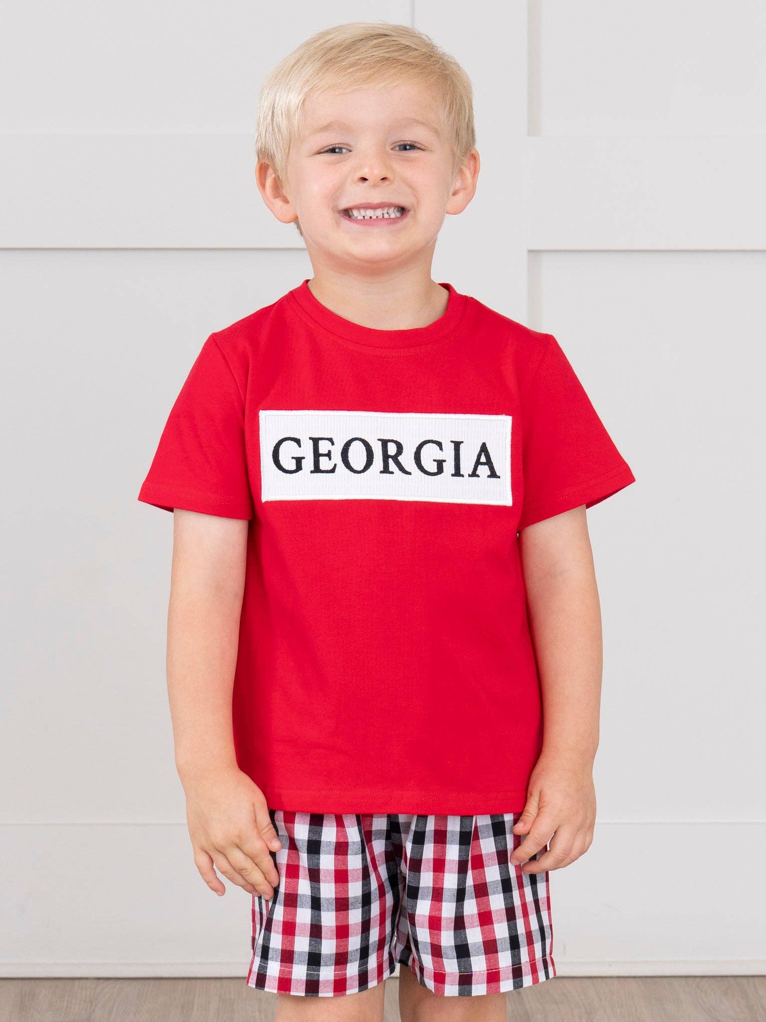 Georgia Smocked Gingham Outfit: L(4yrs)
