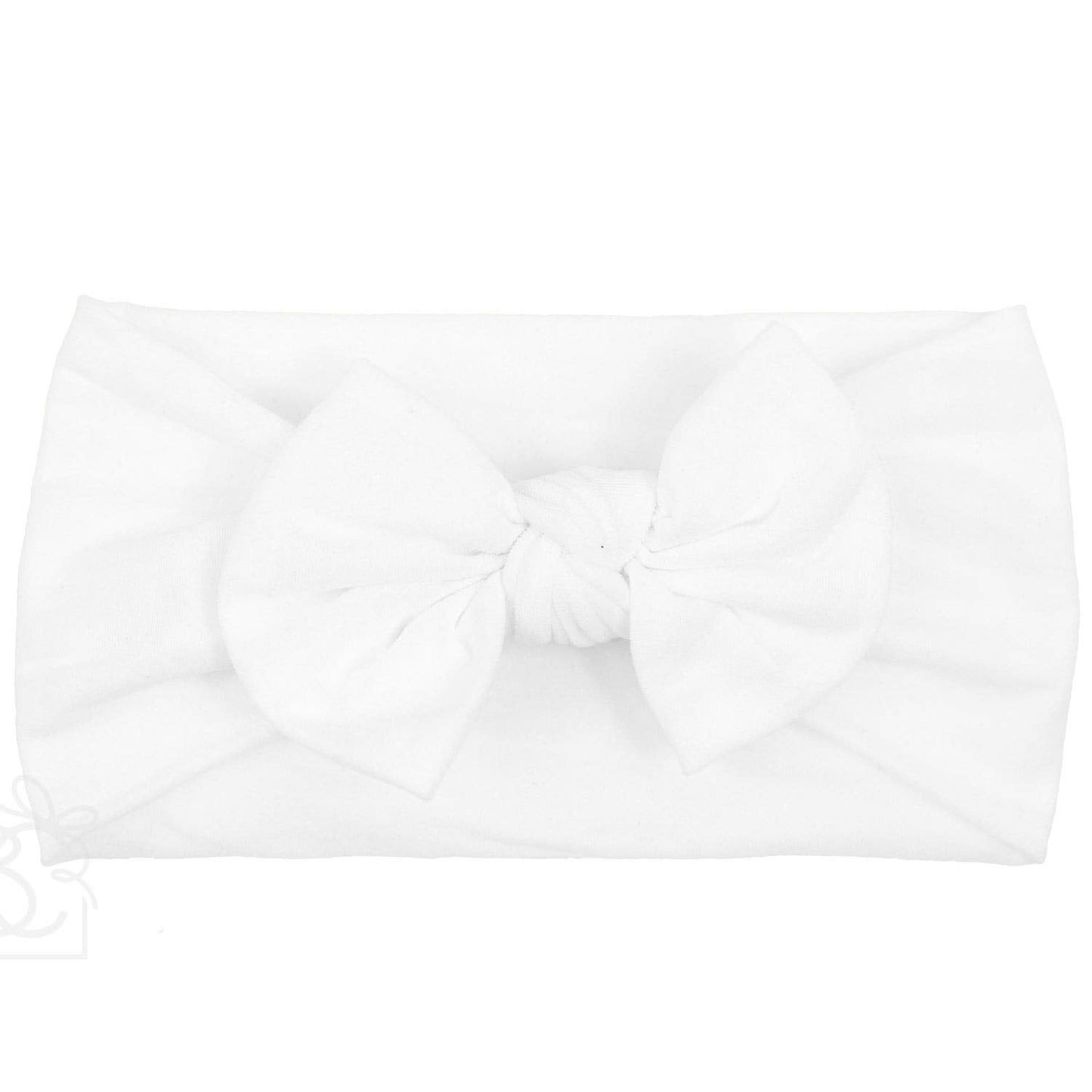 WIDE PANTYHOSE HEADBAND WITH KNOT BOW (SOLIDS): MILLENNIUM BLUE