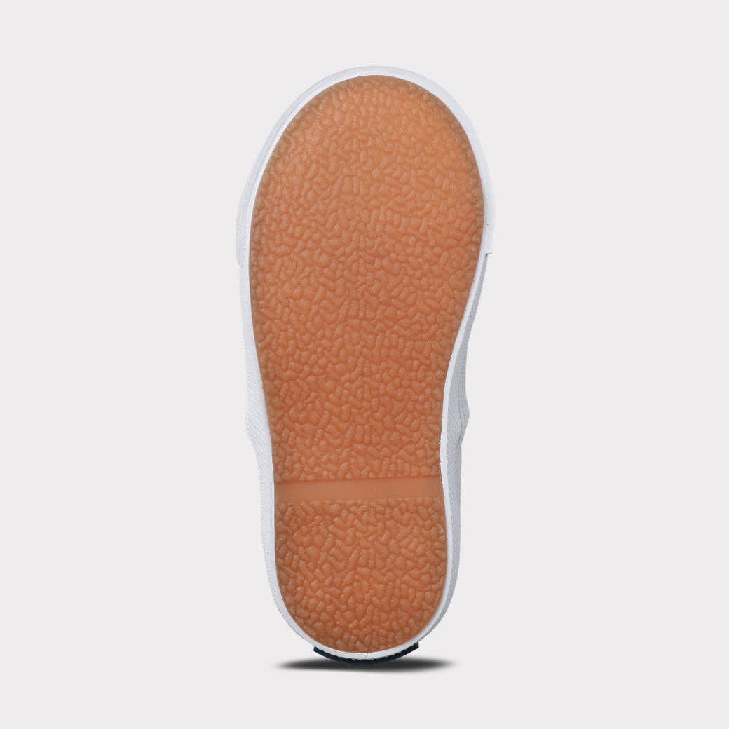 Khloe Girls T-Strap Hook & Loop Shoe: Navy Leather