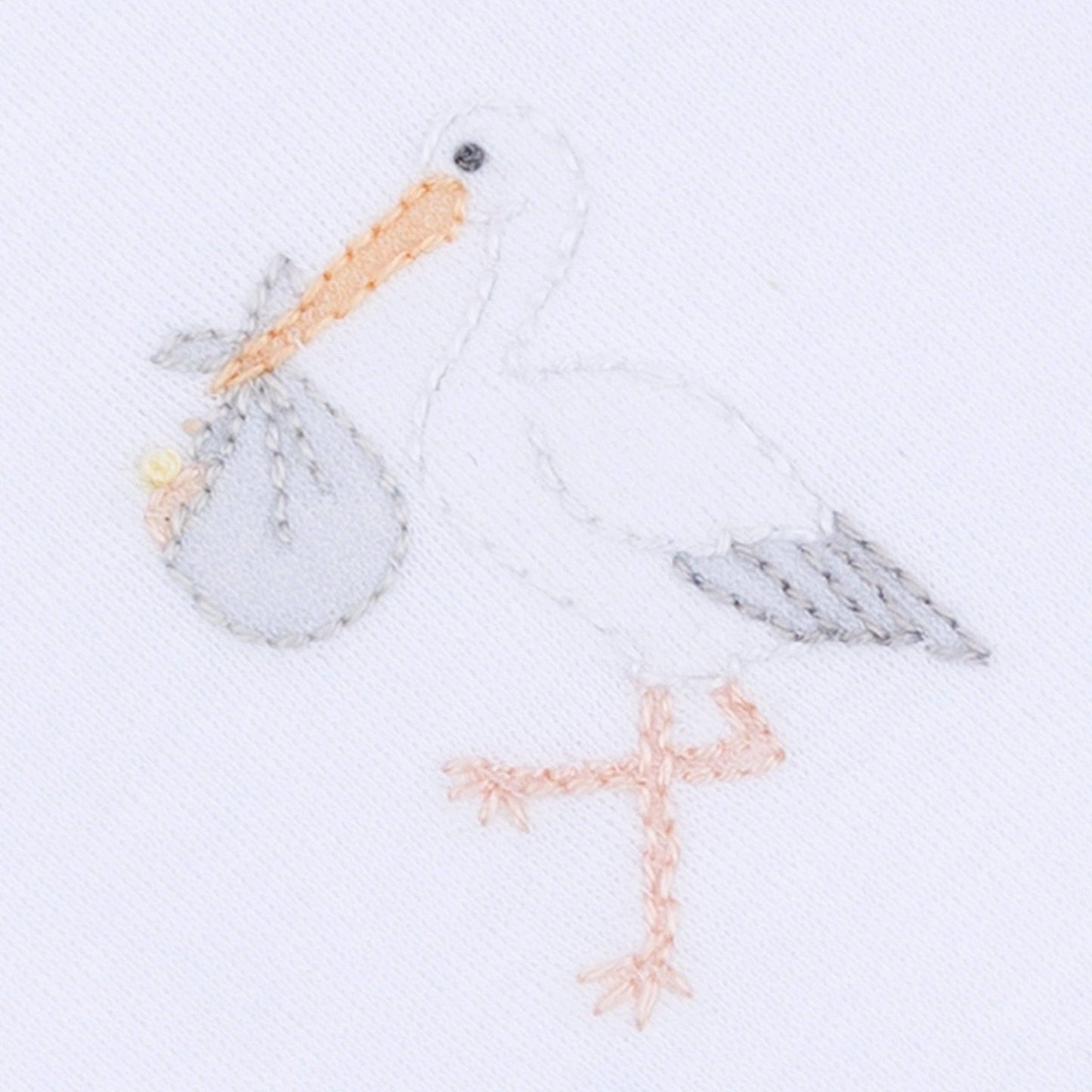 Vintage Stork Bib - White