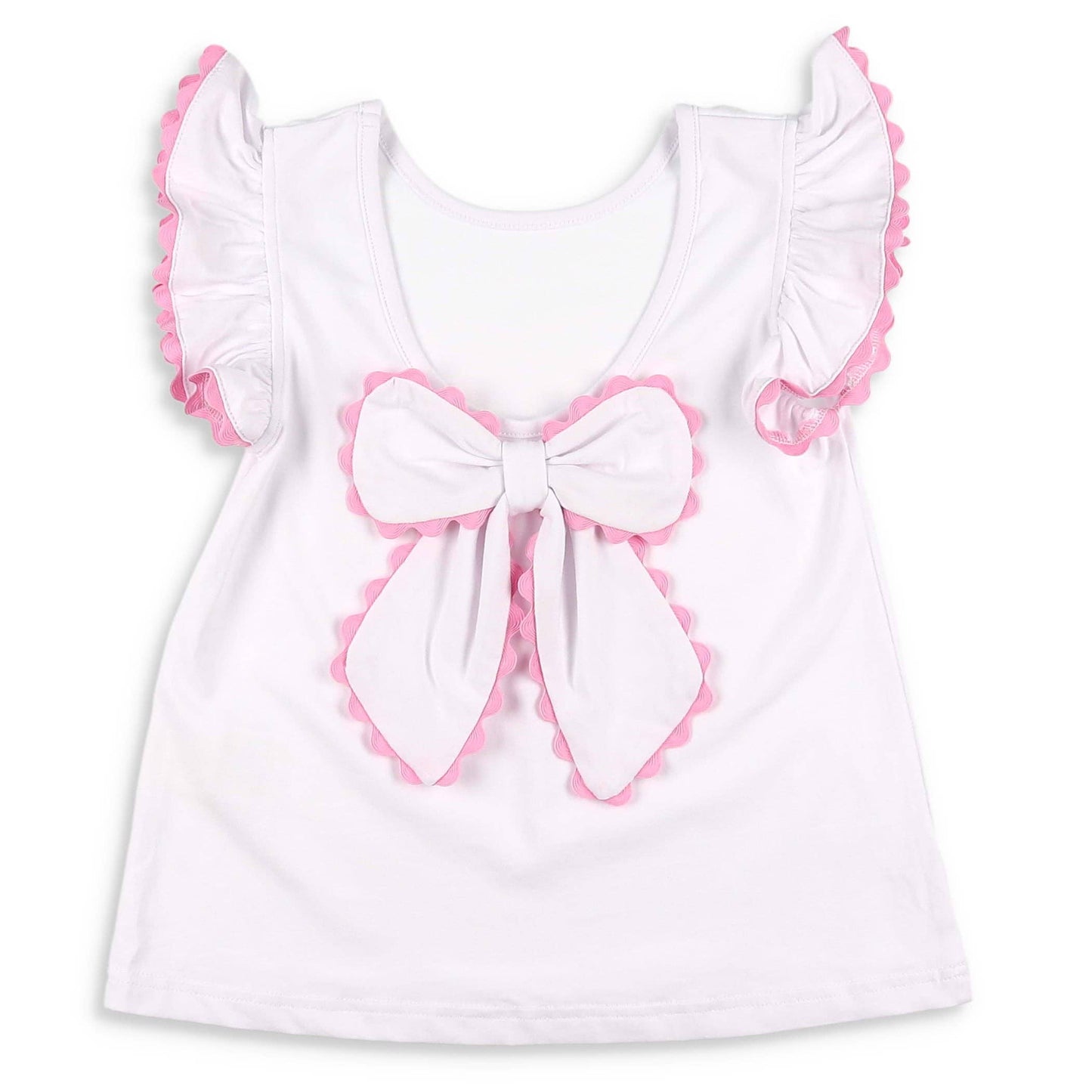 White Bow Back Top