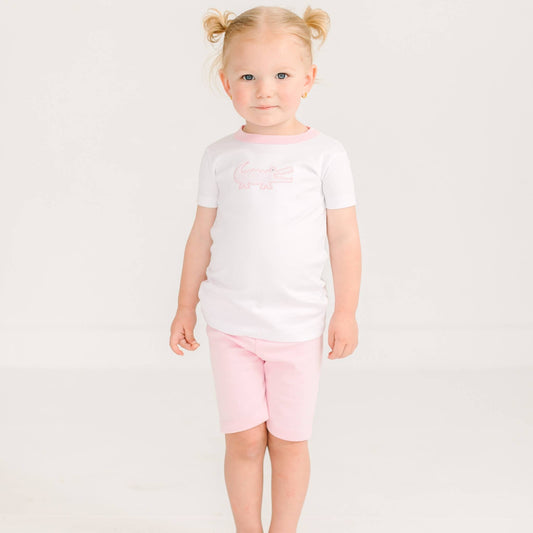 Gator Applique Short Pajamas - Pink