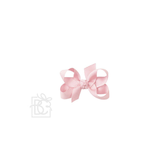 SIGNATURE GROSGRAIN BOW ON CLIP: 3" Small - 5/8" Ribbon on Alligator Clip / LT. PINK