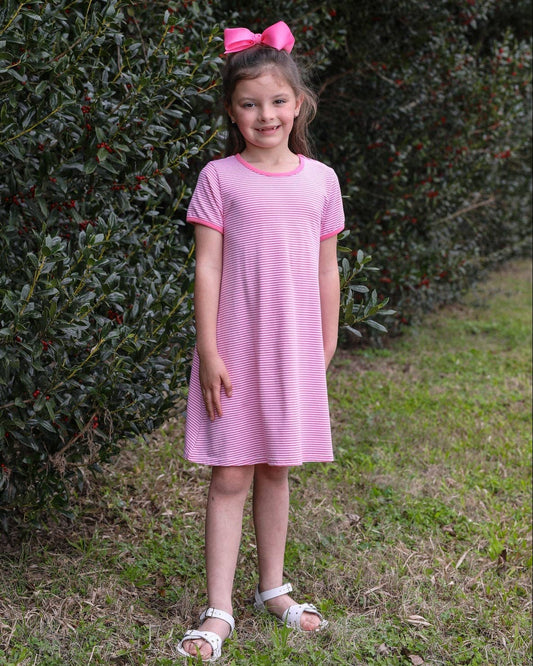 Sarah Dress-Pink Stripe