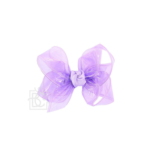 WATERPROOF BOWS ON ALLIGATOR CLIP: 4.5" Large - 1.5" Ribbon on Alligator Clip / LIGHT ORCHID
