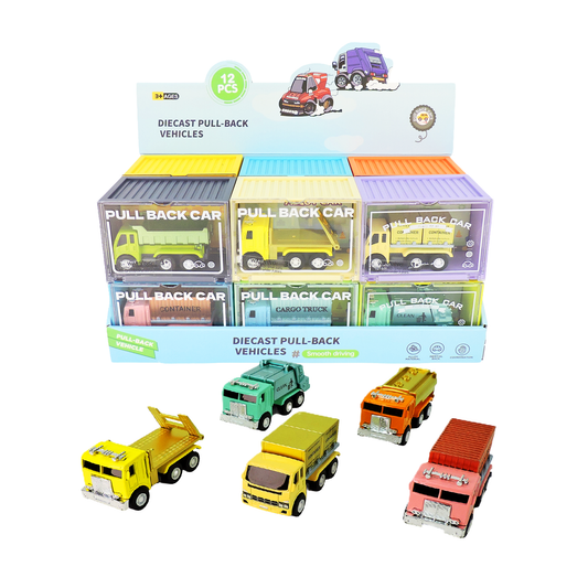 Rollin' Large Diecast Pull-Back Truck in reusable container