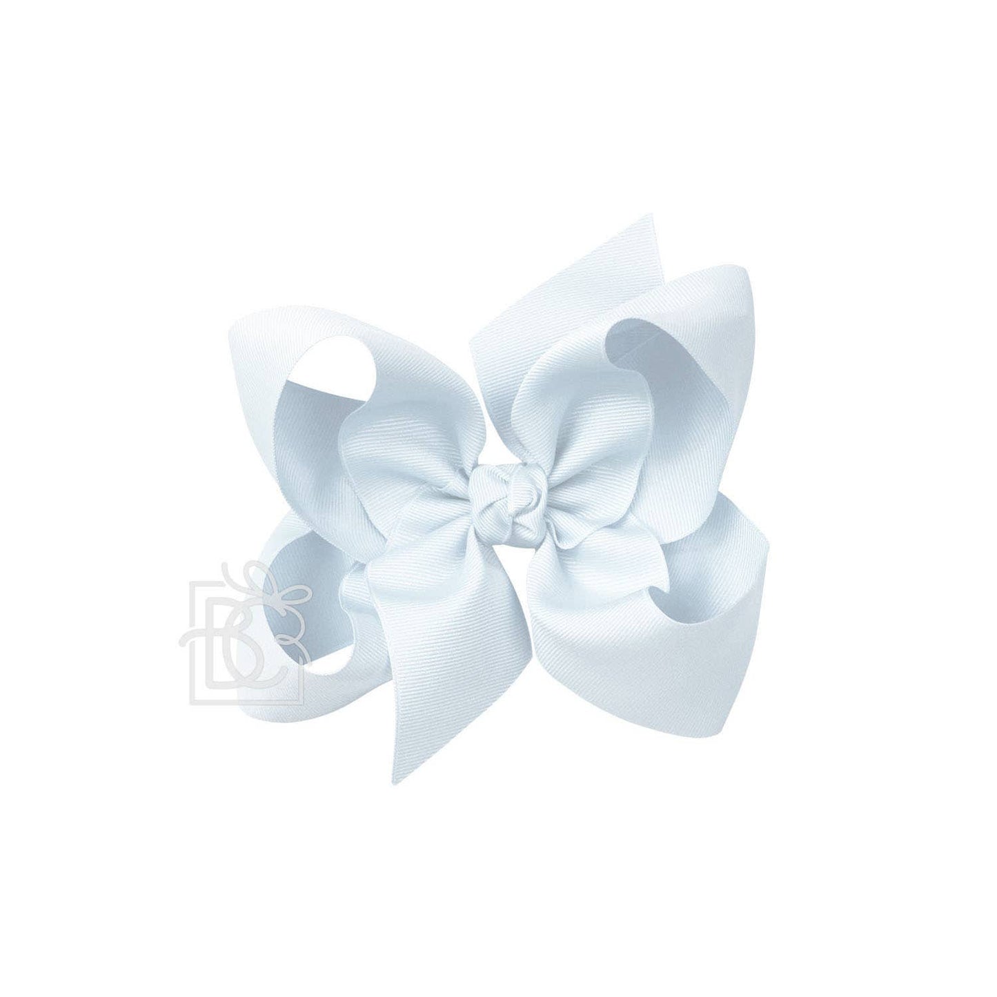 SIGNATURE GROSGRAIN BOW ON CLIP: 6.5" Jumbo - 2.25" Ribbon on Lg. Alligator Clip / POWDER BLUE