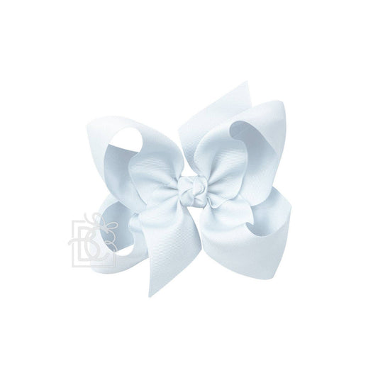 SIGNATURE GROSGRAIN BOW ON CLIP: 6.5" Jumbo - 2.25" Ribbon on Lg. Alligator Clip / POWDER BLUE