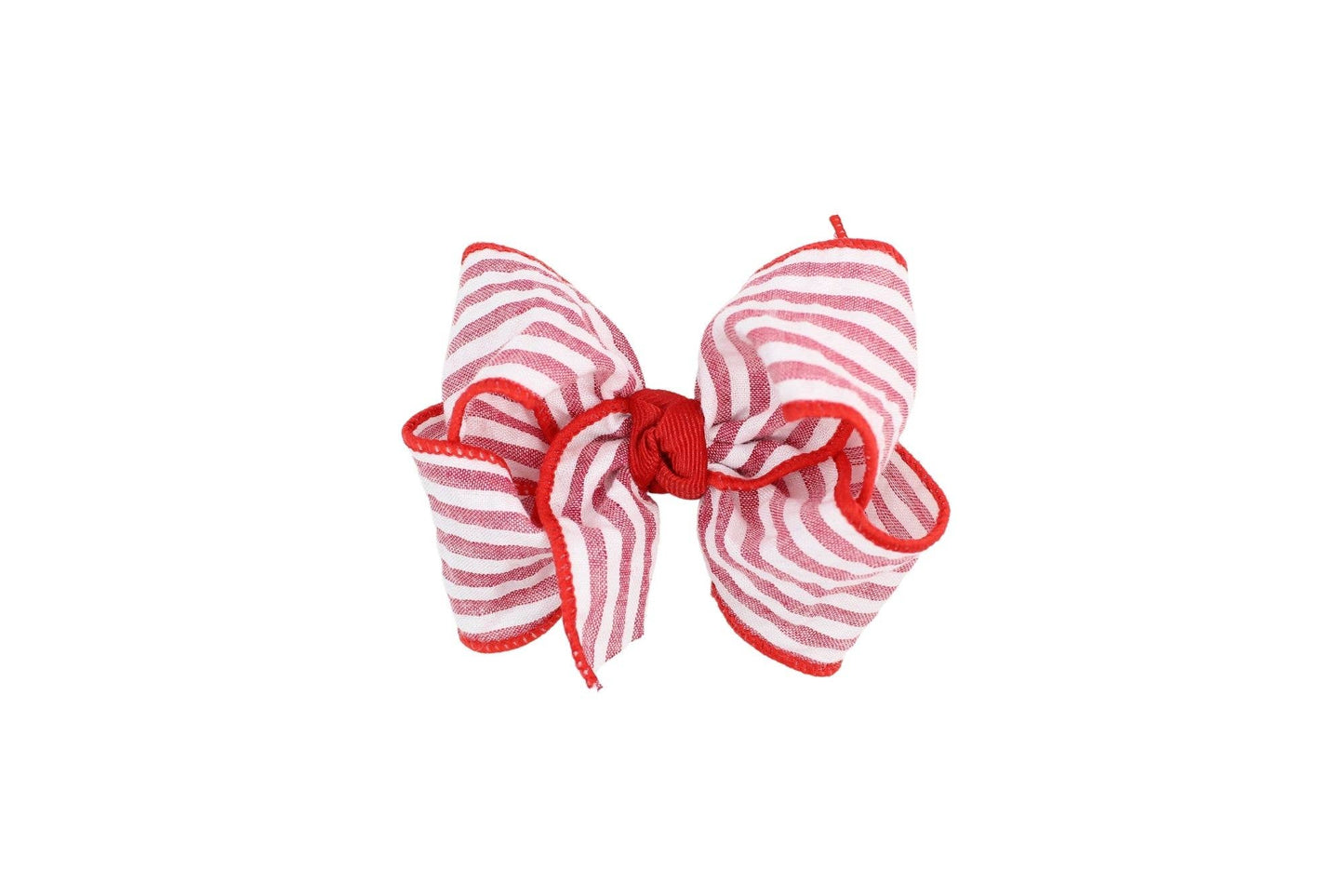 SEERSUCKER BOW ON CLIP: Light Pink / 4.5" Large - 1.5" Ribbon on Alligator Clip