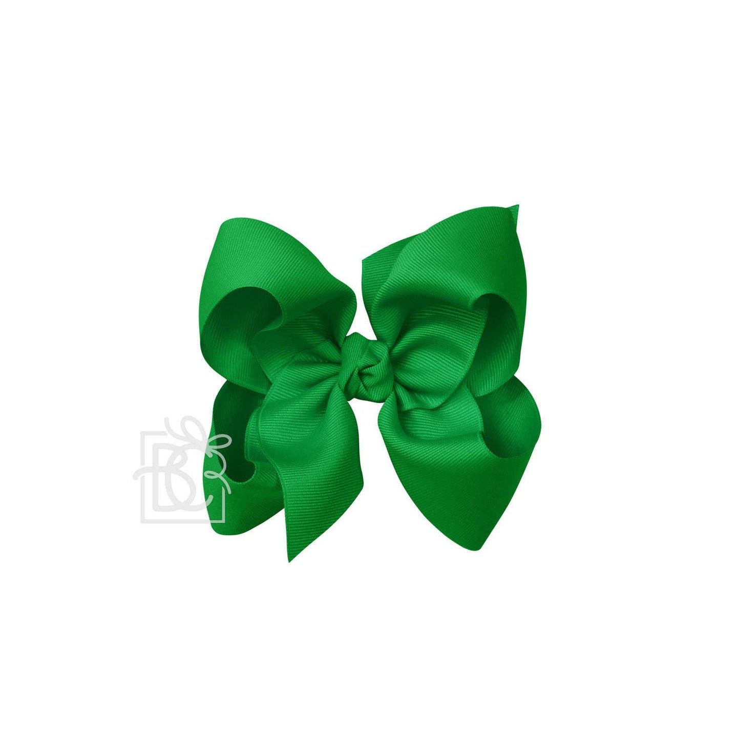 SIGNATURE GROSGRAIN BOW ON CLIP: 5.5" Huge - 2.25" Ribbon on Alligator Clip / EMERALD