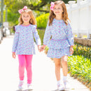 Girls Scallop Leggings - Razzleberry: XS