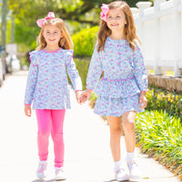 Girls Scallop Leggings - Razzleberry: XS