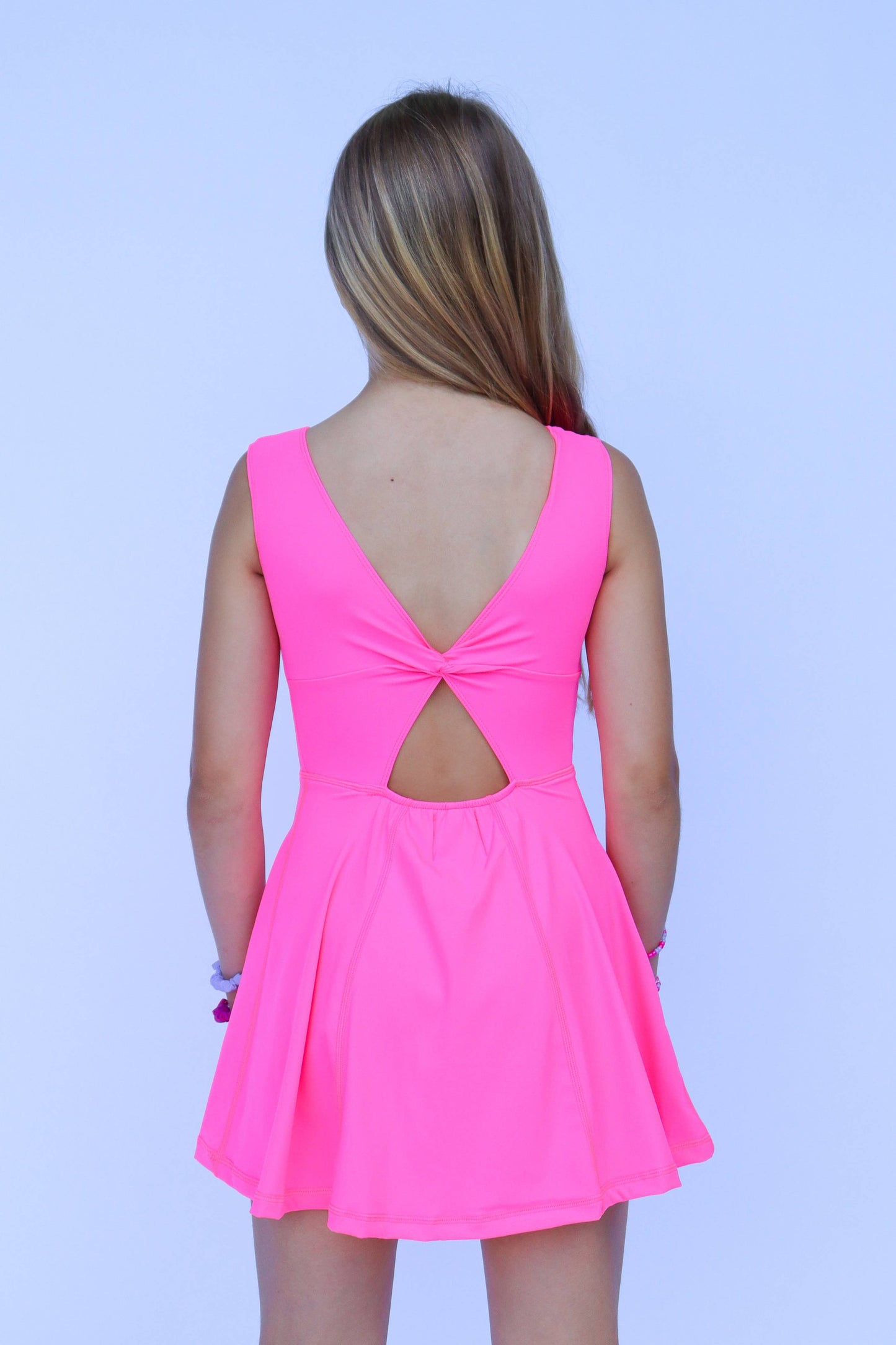 Hot Pink Athleisure Kid Dress