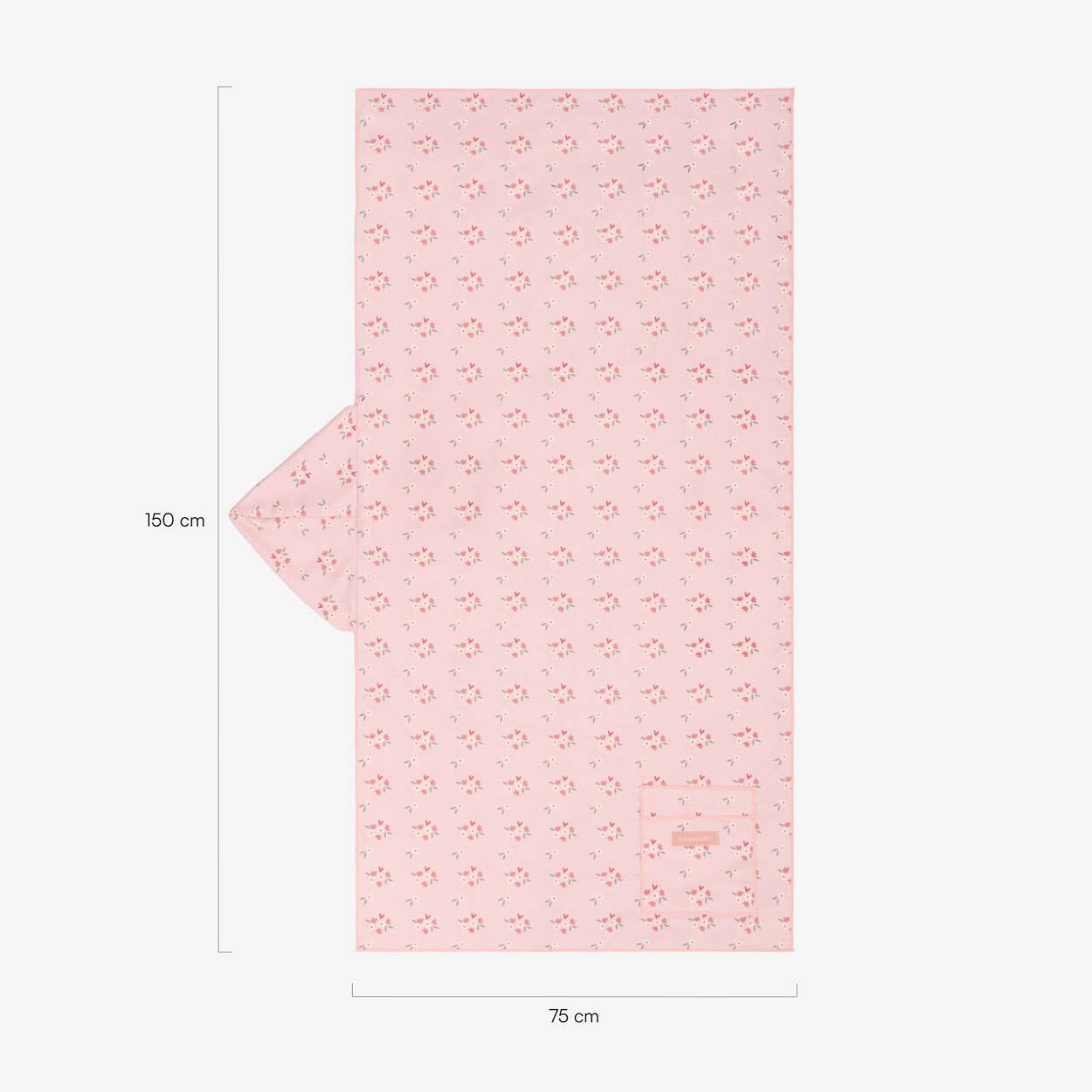Pink children's microfiber hooded towel